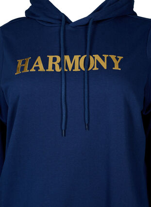 Sweatshirt with hood and print, Medieval Blue, Packshot image number 2