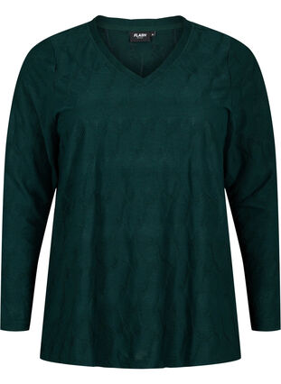 FLASH - Long sleeve blouse with structure, Scarab, Packshot image number 0