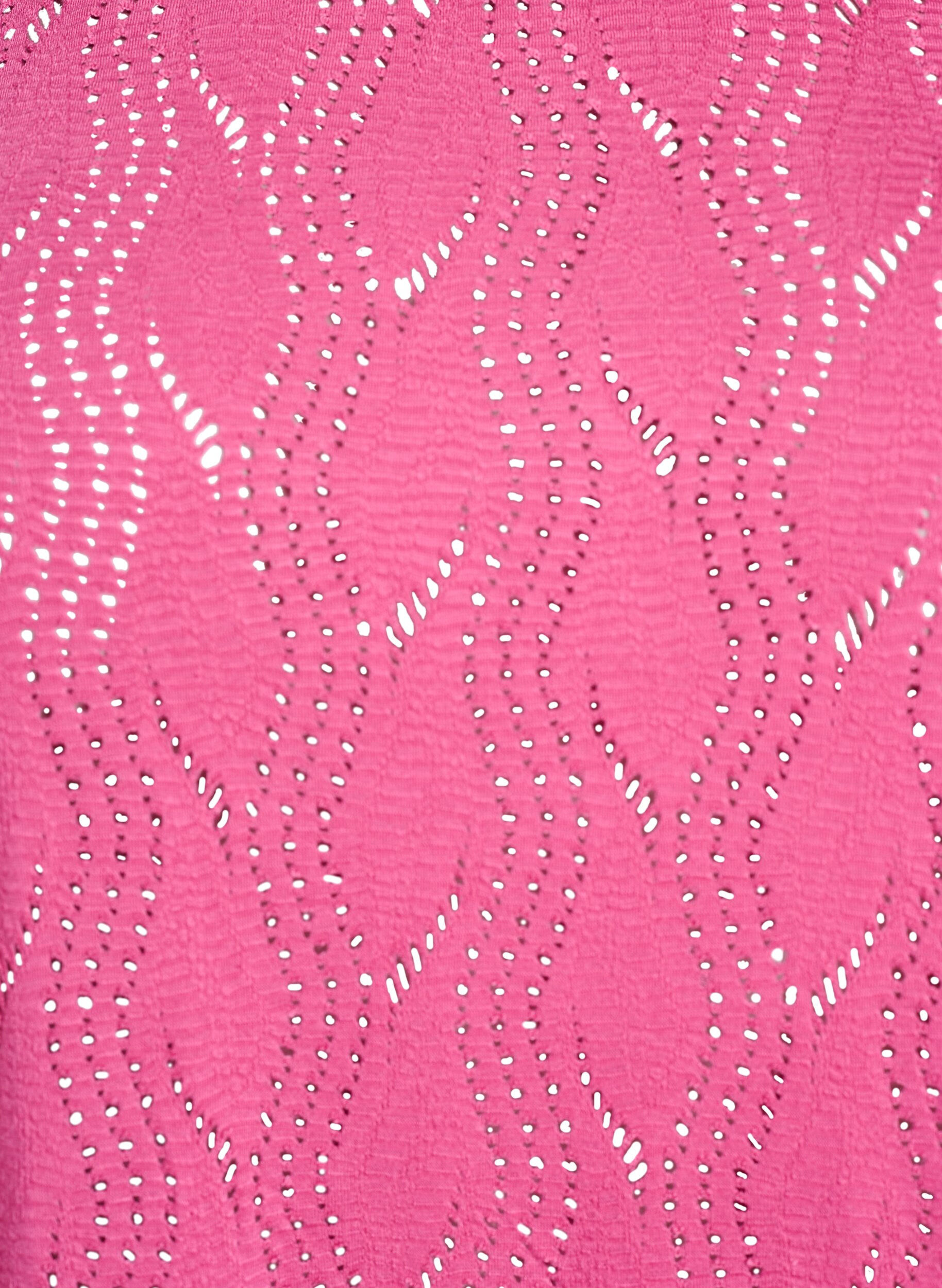 Zizzifashion FLASH - Jersey T-shirt with eyelet pattern, Pink, Packshot image number 2