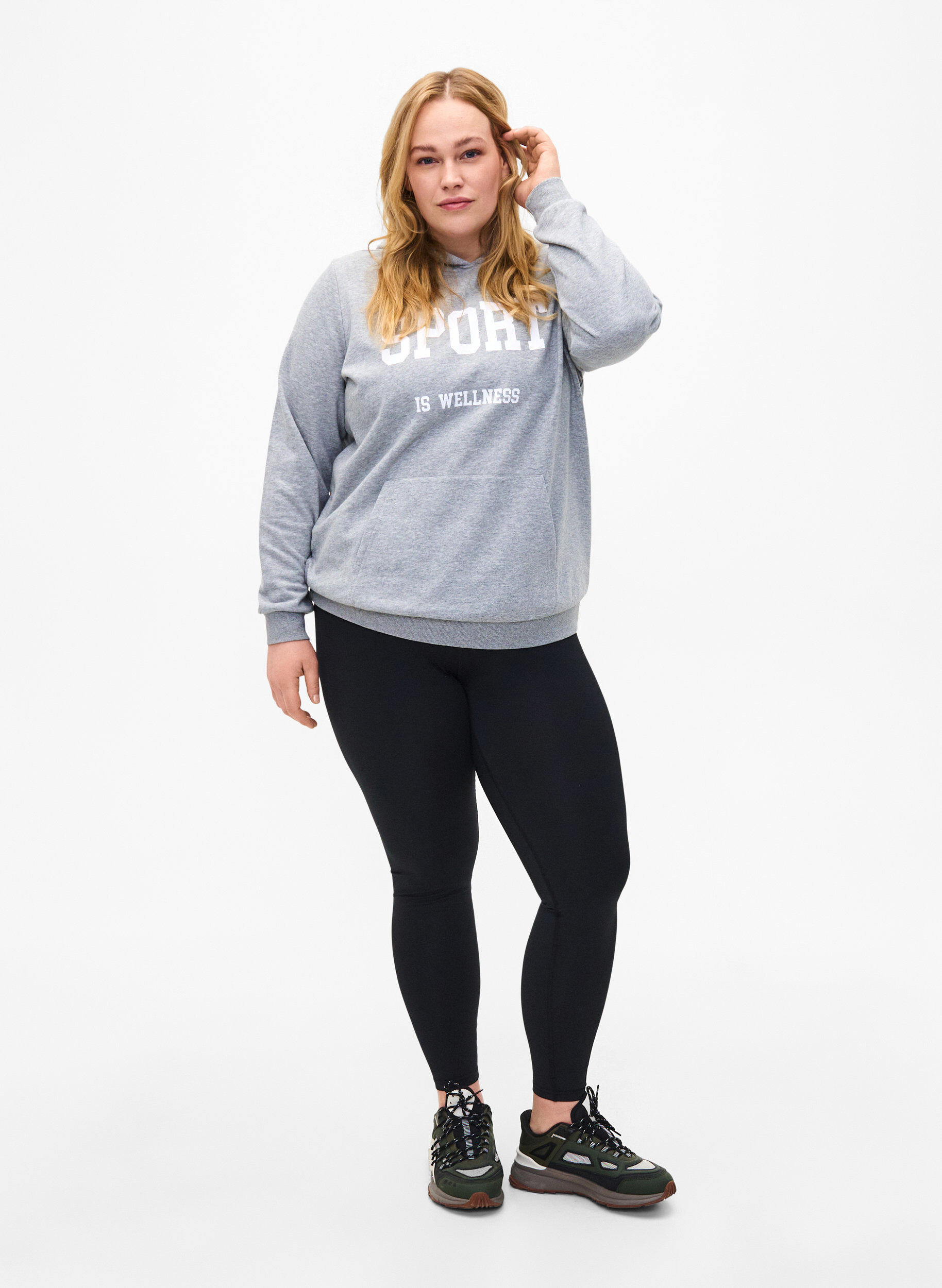 Zizzifashion Sweat hoodie, Light Grey Melange, Model image number 2