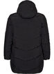 Mid-length puffer jacket with hood, Black, Packshot image number 1
