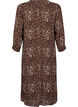 Long leopard print dress with 3/4 sleeves, Leo AOP, Packshot image number 1