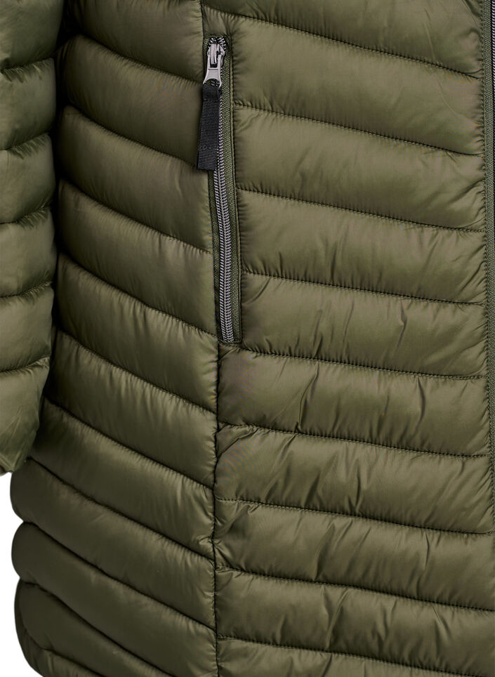 Lightweight jacket with pockets and a detachable hood, Green, Packshot image number 3
