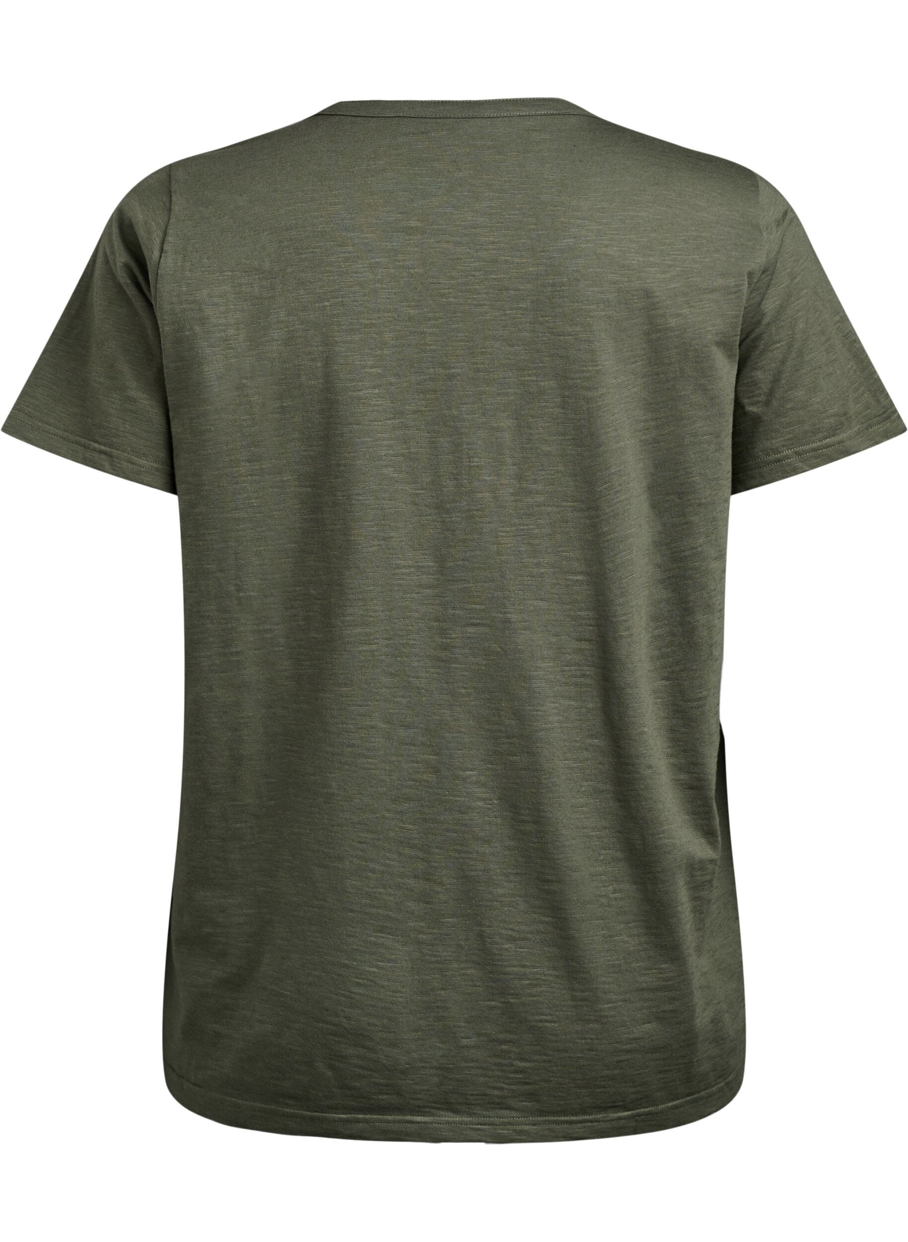 Zizzifashion T-shirt with button detail, Green, Packshot image number 1