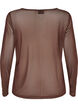 Sheer mesh blouse with rhinestones, Brown, Packshot image number 1