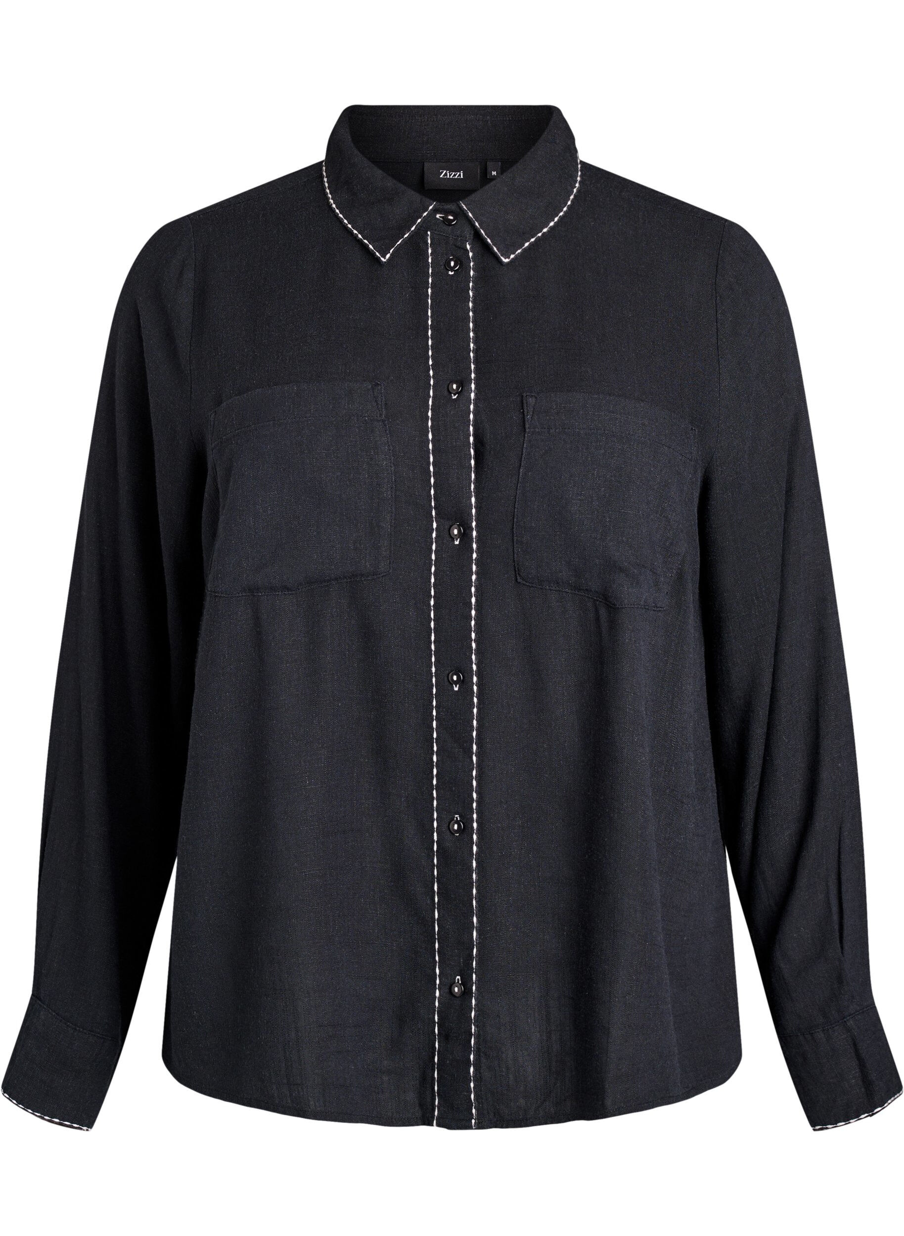 Shirt with contrast stitching and chest pockets