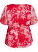 Floral chiffon blouse with an elasticated waist, Red, Packshot image number 1