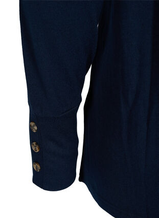 Long-sleeved blouse with button details, Black, Packshot image number 3