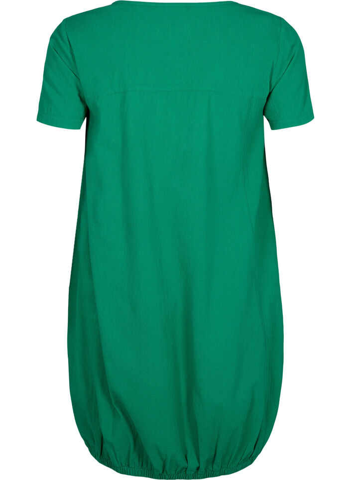 Short sleeve cotton dress, Green, Packshot image number 1