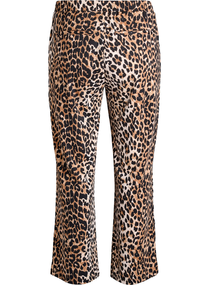 Leopard print straight-leg trousers, Brown, Packshot image number 1