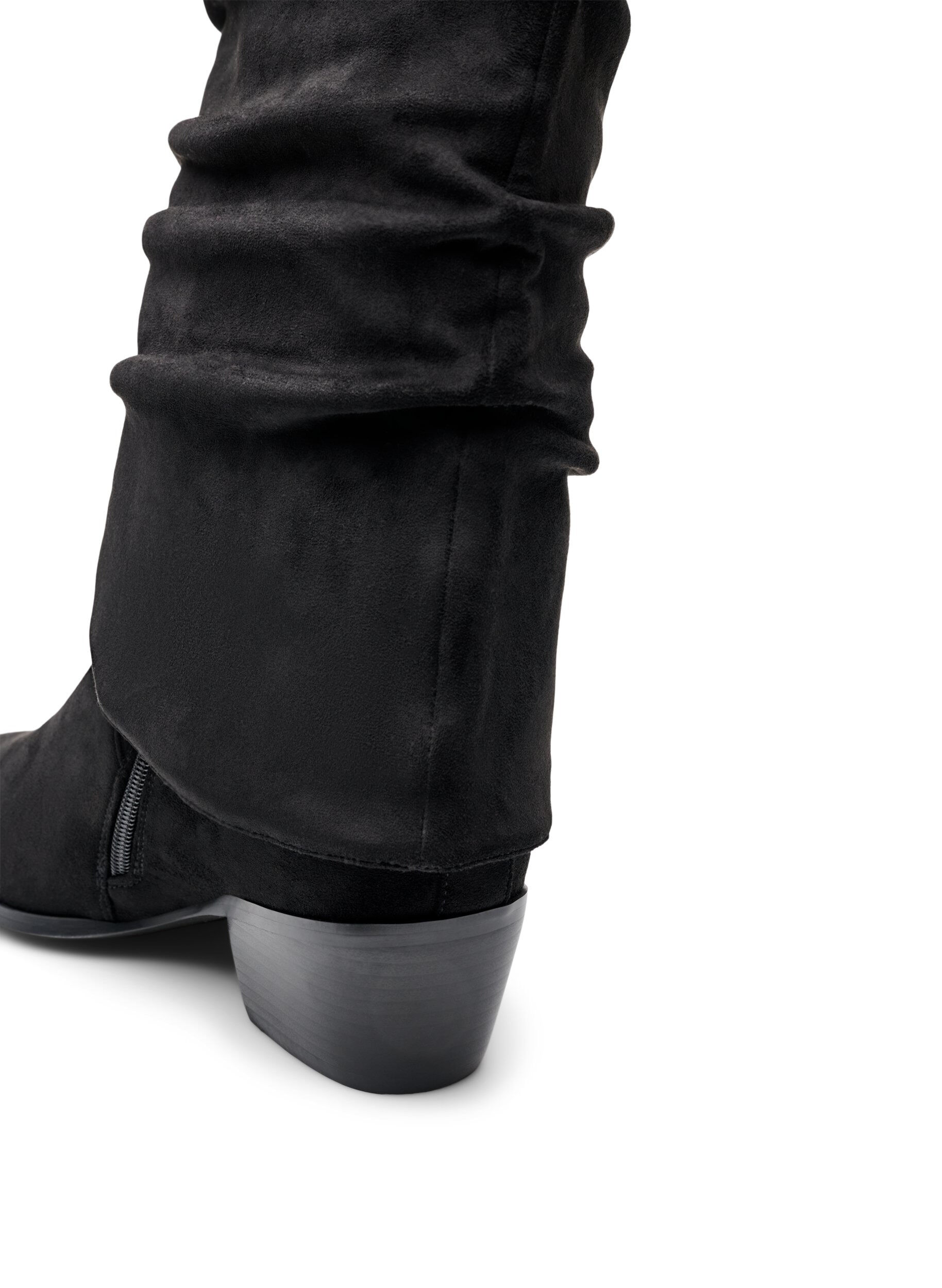ZizzifashionLong suede-look boot with a detachable shaft, Black, Packshot image number 3