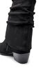 Long suede-look boot with a detachable shaft, Black, Packshot image number 3