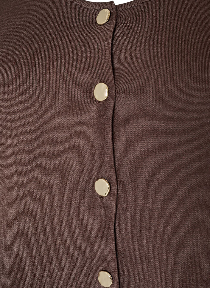 Sleeveless knit vest with decorative buttons, Brown, Packshot