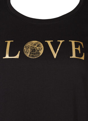 Short-sleeved t-shirt with print, Black w. Love, Packshot image number 2
