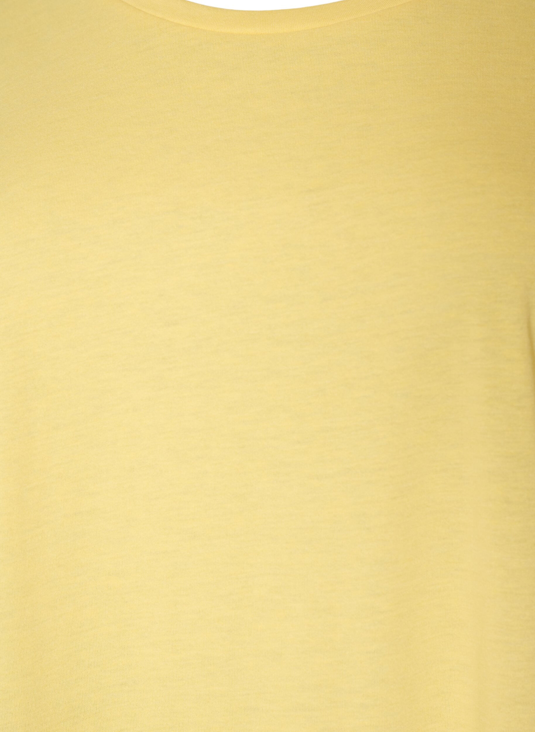 Zizzifashion Short-sleeved cotton blend T-shirt, Yellow, Packshot image number 2