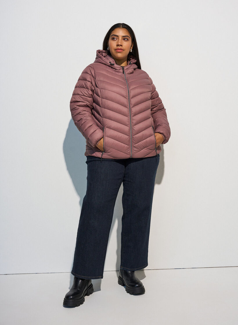 Lightweight hooded jacket, Rose, Model image number 1