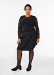 Fitted body with lace sleeves, Black, Model image number 1