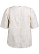 Blouse with jacquard pattern and puff sleeves, Vanilla, Packshot image number 1