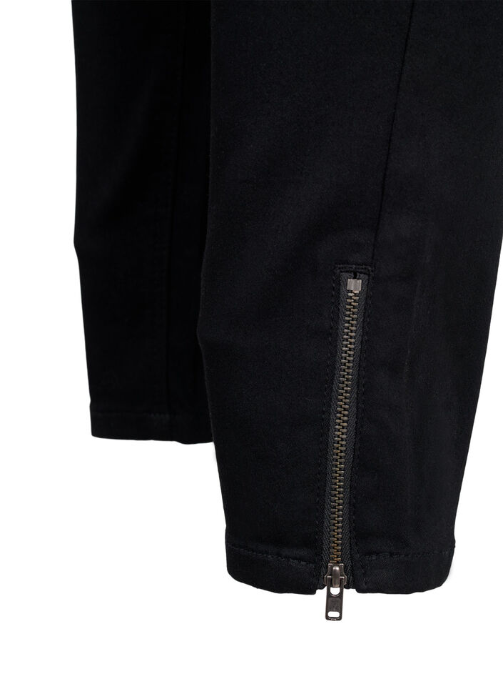 Cropped Amy jeans with zipper detail, Black, Packshot image number 3