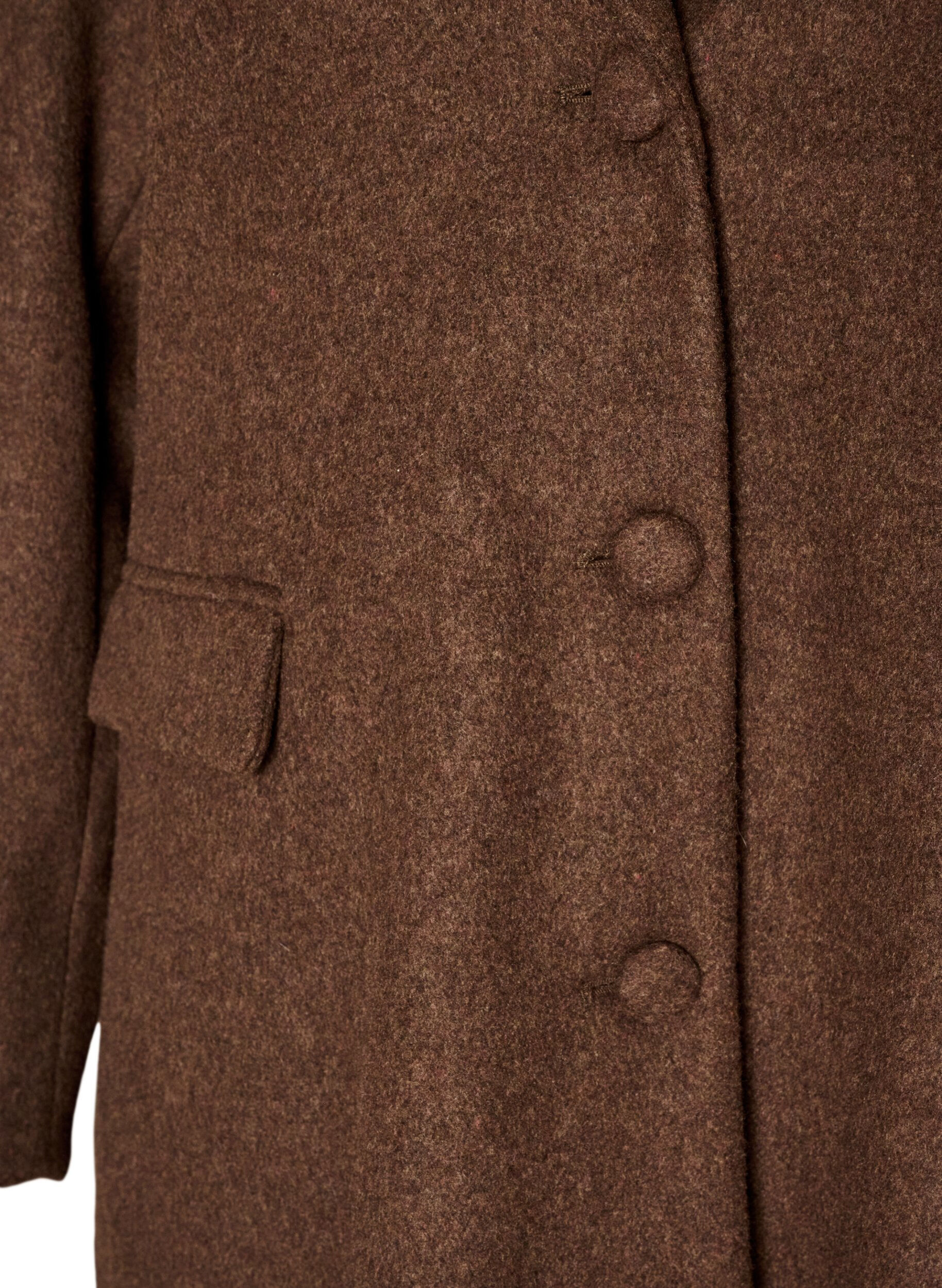 ZizzifashionWool blend coat with lapels and buttons, Brown, Packshot image number 2