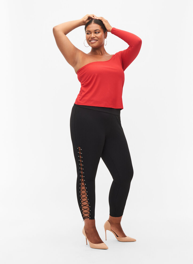 One-shoulder top, Tango Red, Model image number 3