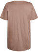 Single colour oversized t-shirt with v-neck, Brown, Packshot image number 1
