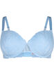 Molded lace bra with underwire, Light Blue, Packshot image number 0