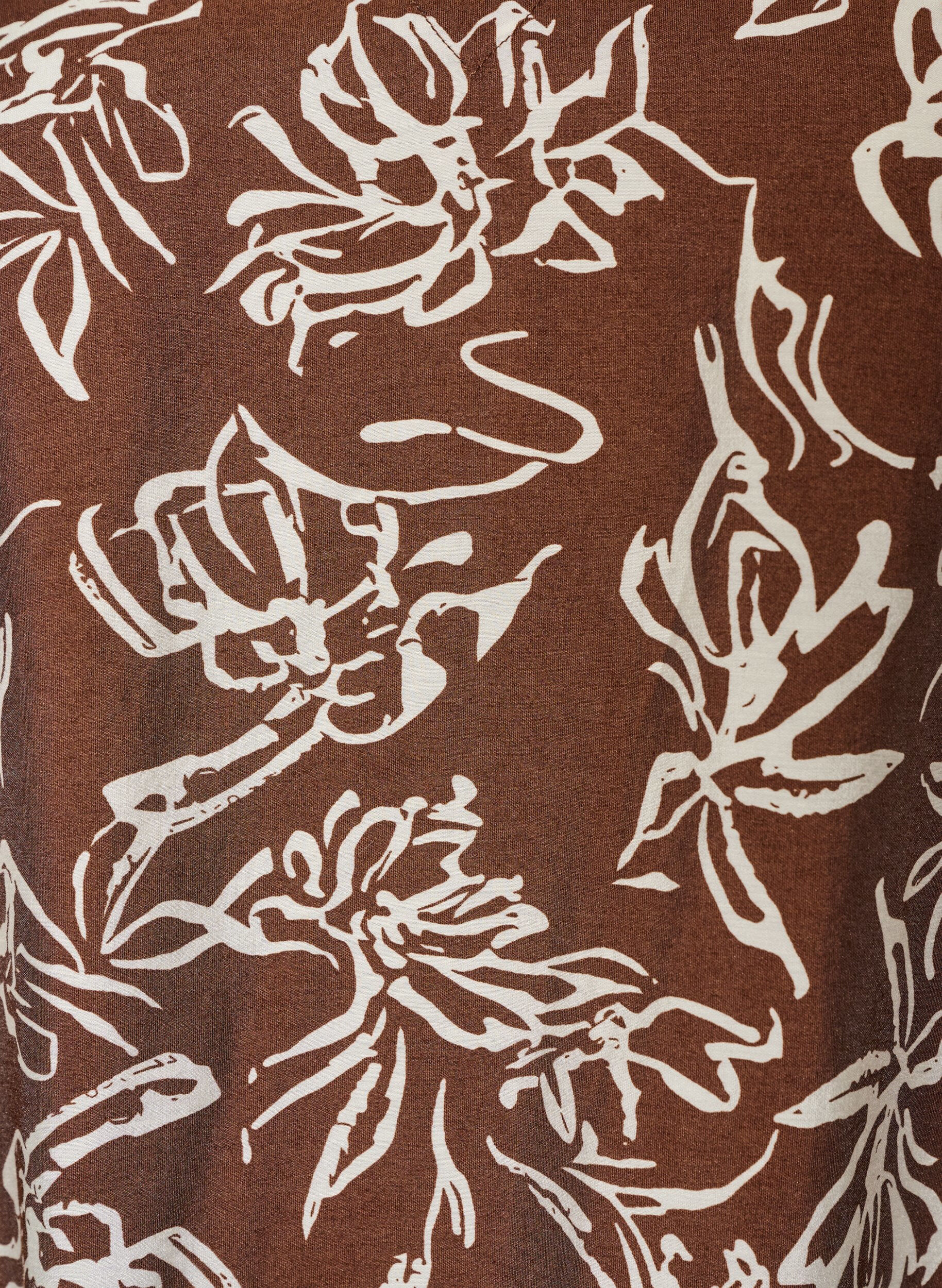 ZizzifashionShort A-line dress with V-neck, Brown, Packshot image number 2