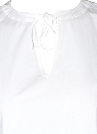 Short cotton dress with an A-line shape, White, Packshot image number 2