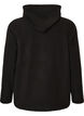 Fleece hoodie with a high neck and embroidered text, Black, Packshot image number 1