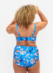 Extra high-waisted bikini bottom with print, Blue, Model image number 1