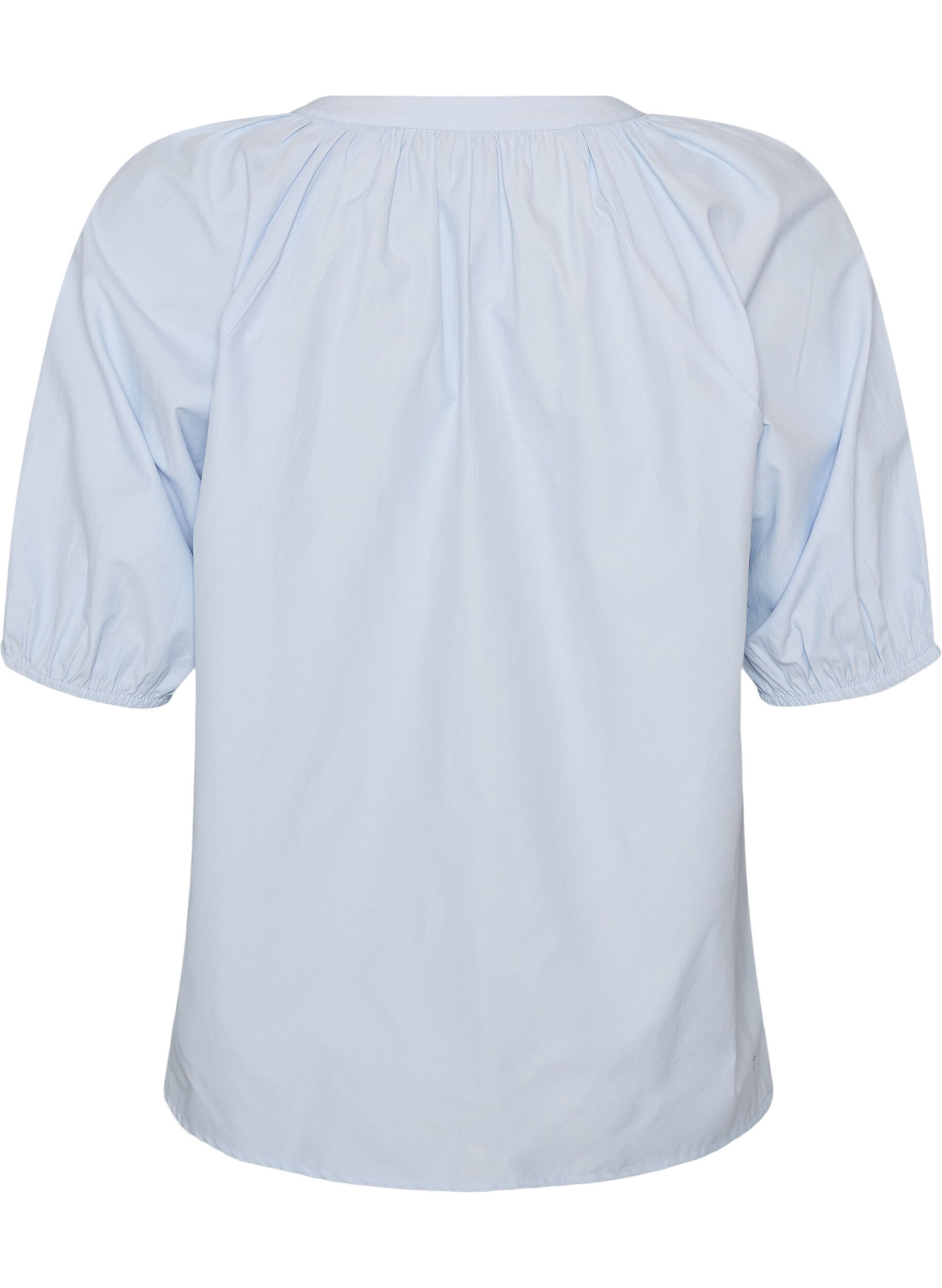Zizzifashion Shirt blouse with button fastening and tie-belt, Light Blue, Packshot image number 1