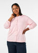 Knitted cardigan with heart eyelet embroidery, Pink, Model image number 0