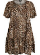 Viscose dress with cutline, Brown, Packshot image number 0