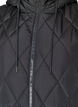 Mid-length quilted gilet with hood, Black, Packshot image number 2