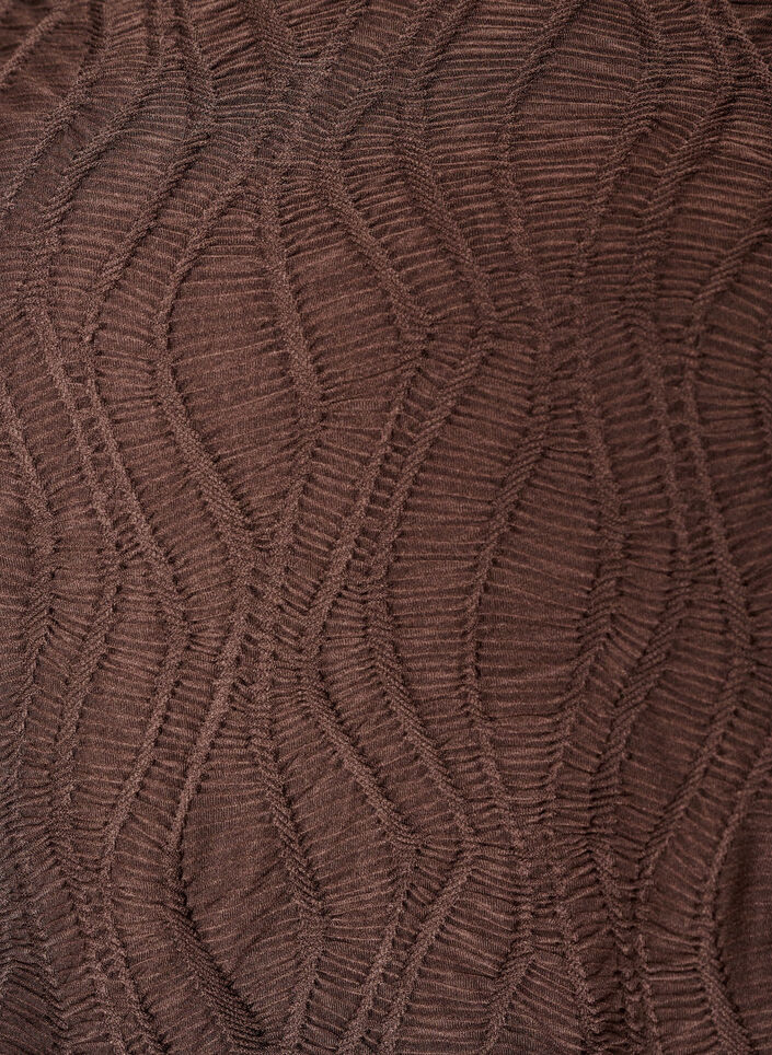 Blouse with texture and 3/4 sleeves, Brown, Packshot image number 2