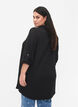 Long plain viscose shirt, Black, Model image number 1