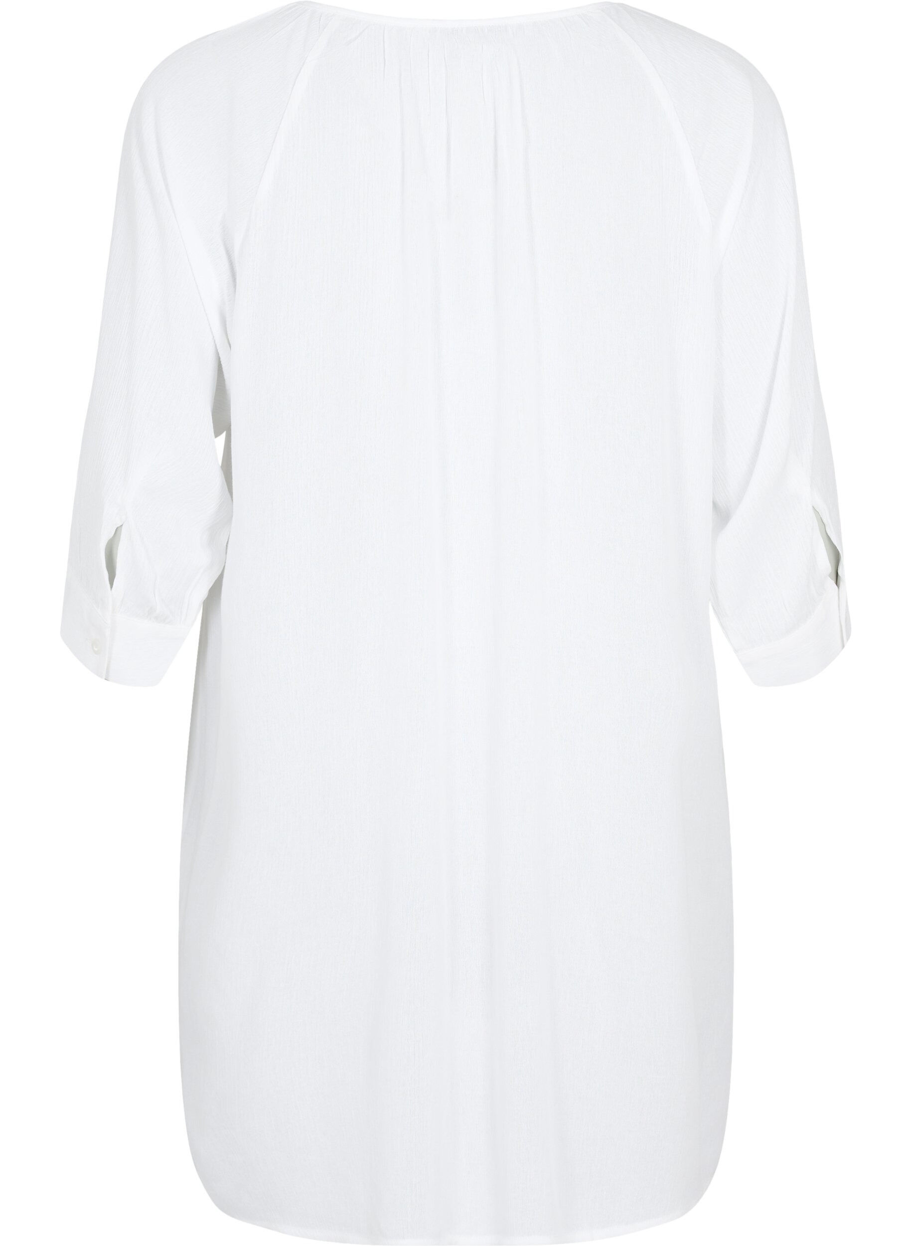 Zizzifashion Viscose tunic with 3/4 sleeves, White, Packshot image number 1