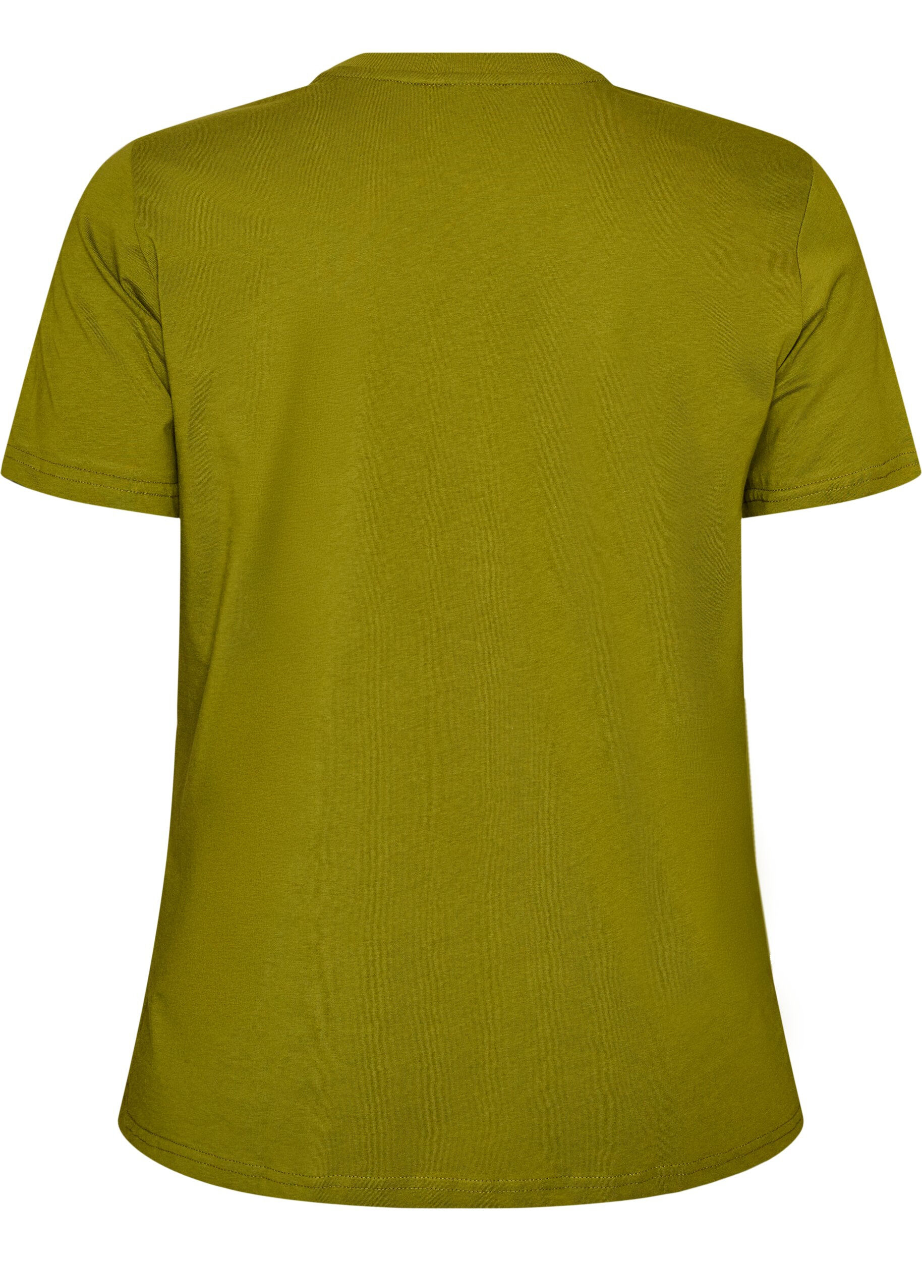 Zizzifashion Basic cotton T-shirt with round neck, Green, Packshot image number 1
