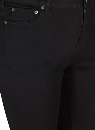 Close-fitting denim shorts with raw hems, Black, Packshot image number 2