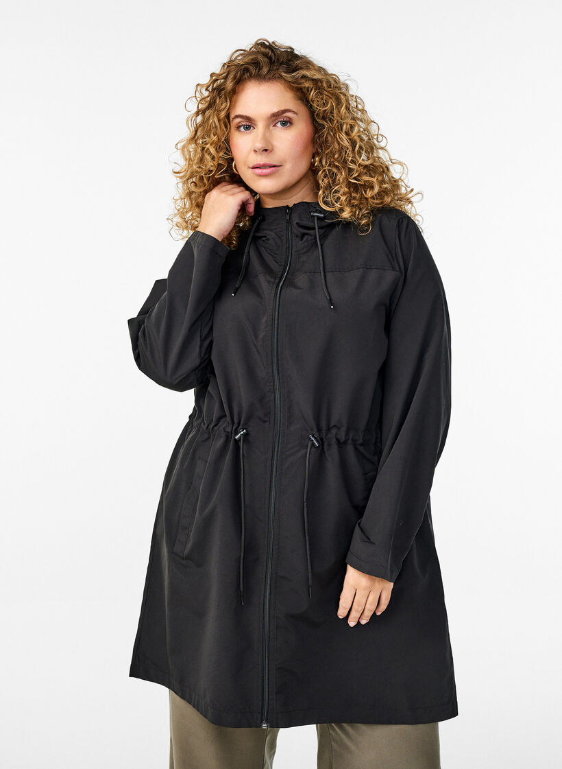 FLASH - Lightweight parka with a hood, Black, Model image number 0