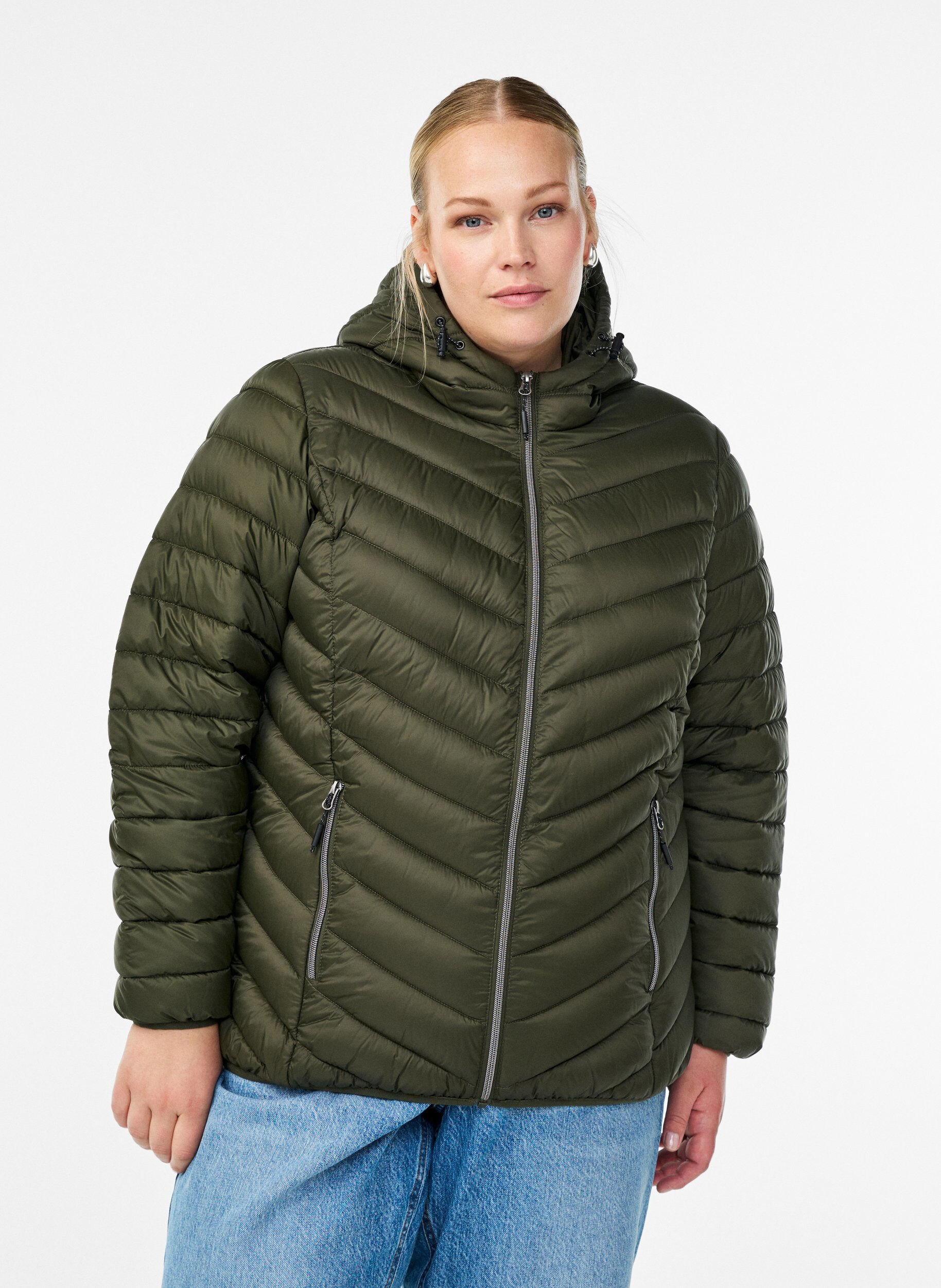 Lightweight jacket with hood, Green, Model