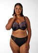 Moulded bra with floral embroidery, Black, Model image number 1