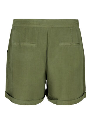 Loose lyocell shorts with pockets, Kaki Green, Packshot image number 1