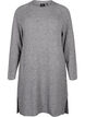 Rib-knit dress with slit, Light Grey Melange, Packshot image number 0