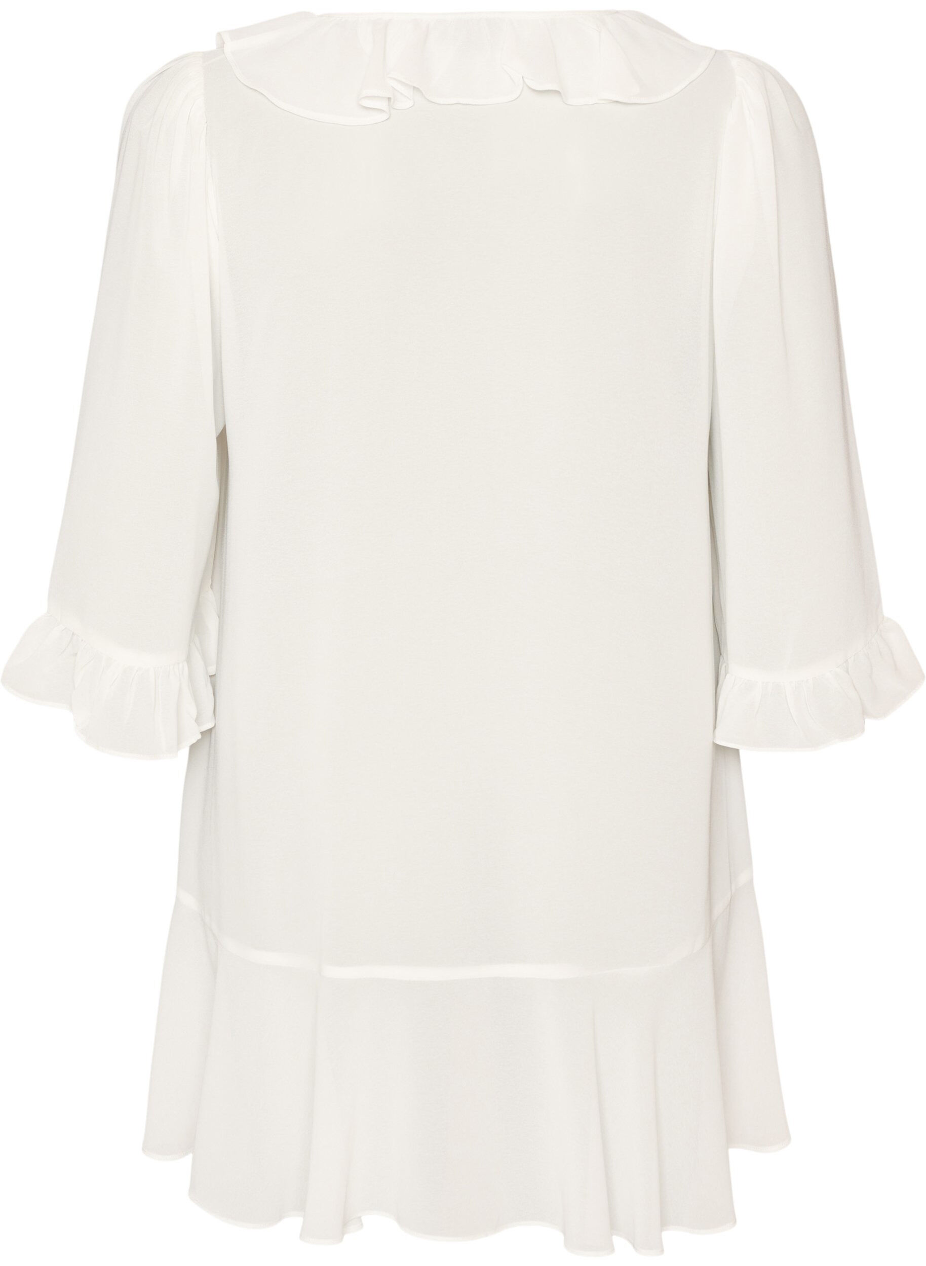 Zizzifashion Tunic with ruffles and 3/4 sleeves, Vanilla, Packshot image number 1