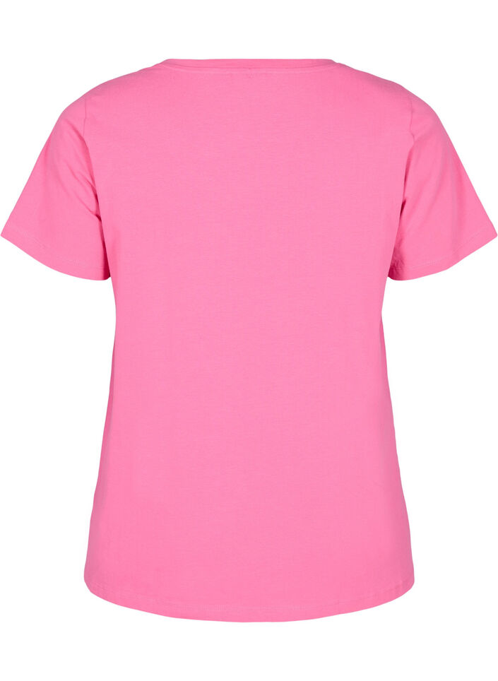 Basic plain cotton t-shirt, Pink, Packshot image number 1