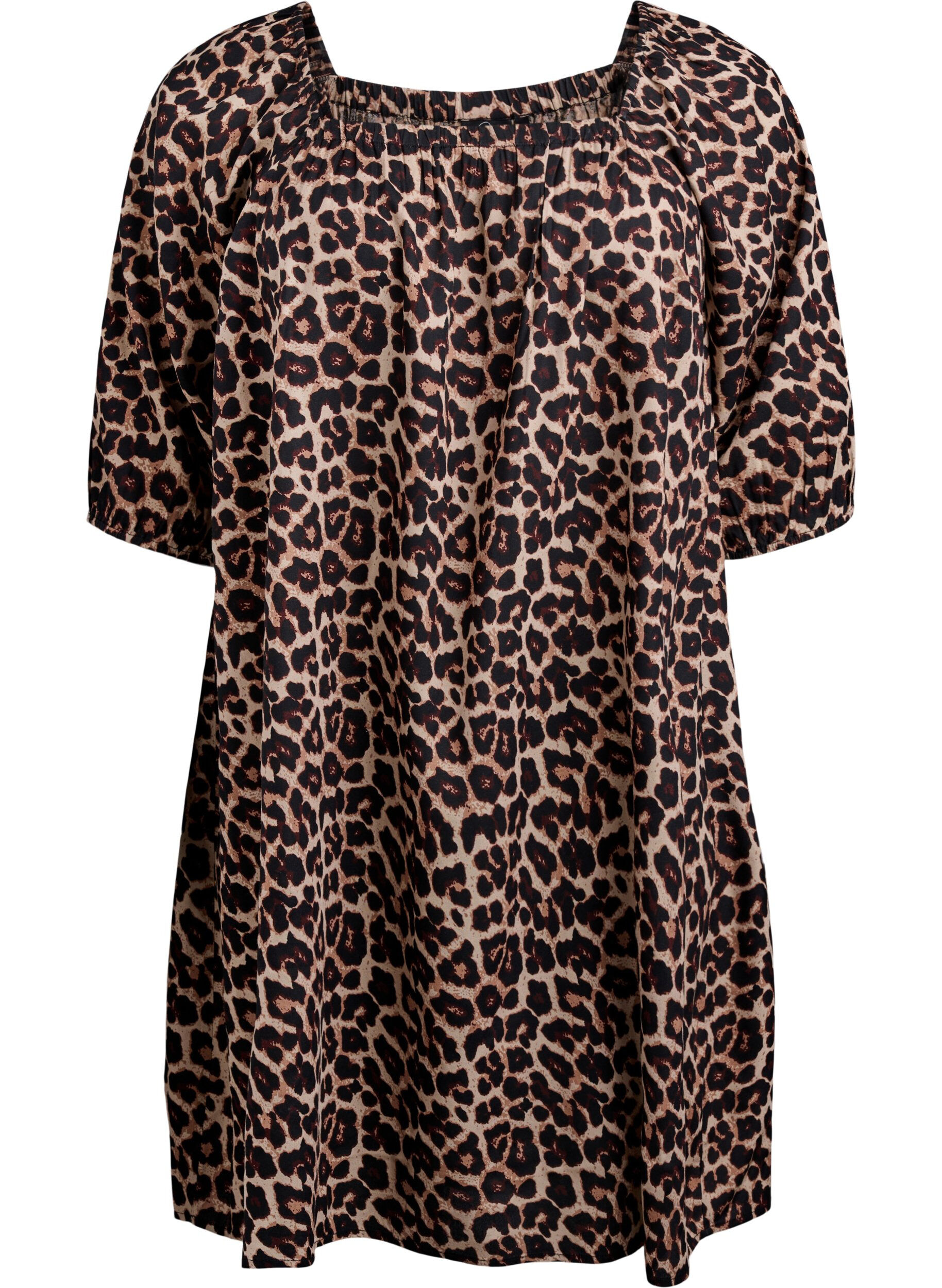 Beach dress in viscose with print