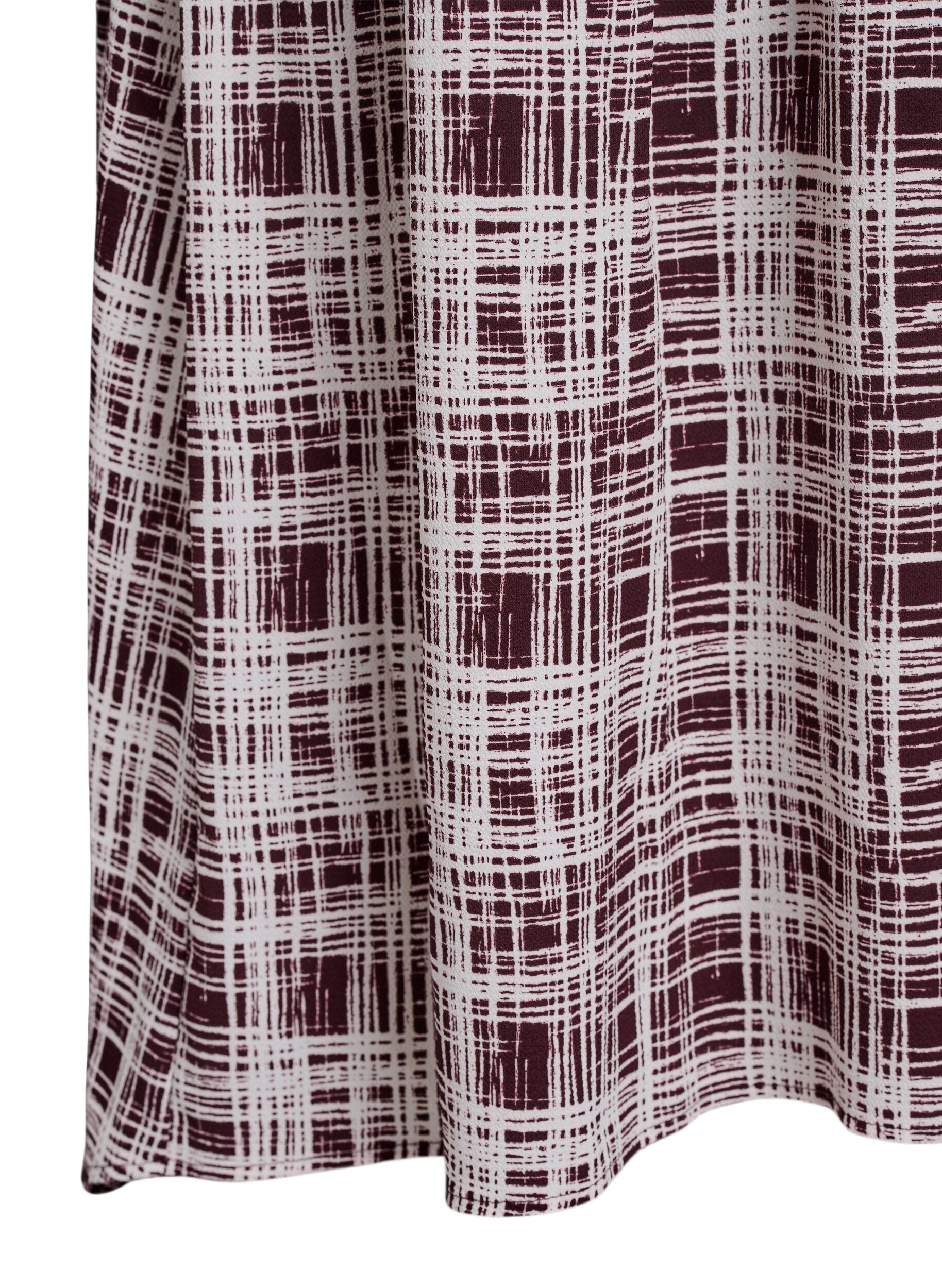 Zizzifashion A-line midi dress with short sleeves, Dark Bordeaux, Packshot image number 3