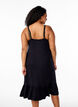 Beach dress in viscose with braided straps, Black, Model image number 1